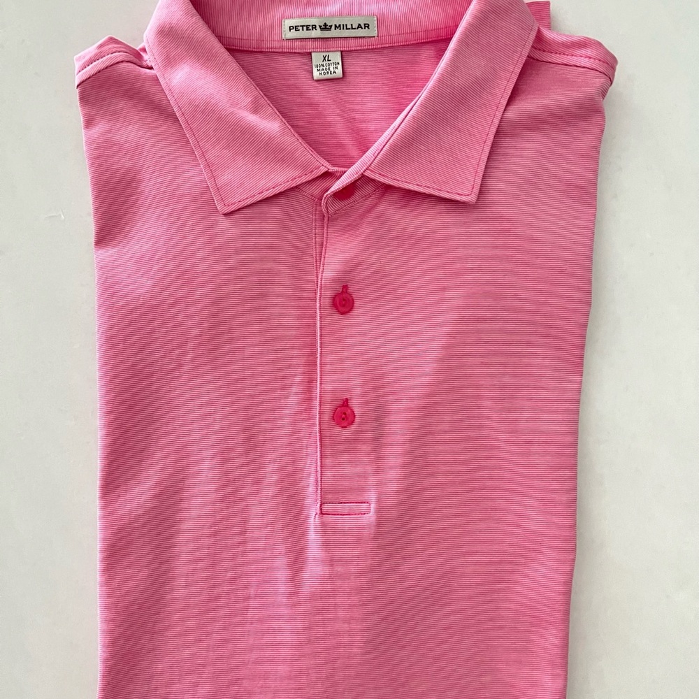 Peter Millar Pink Short-Sleeve Polo